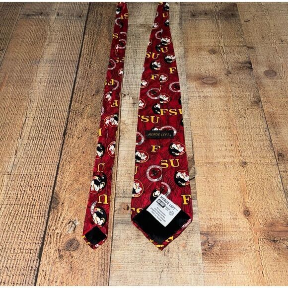Florida-State-University Tie by Merge Left Logo and Seal 100% Silk - Picture 3 of 8
